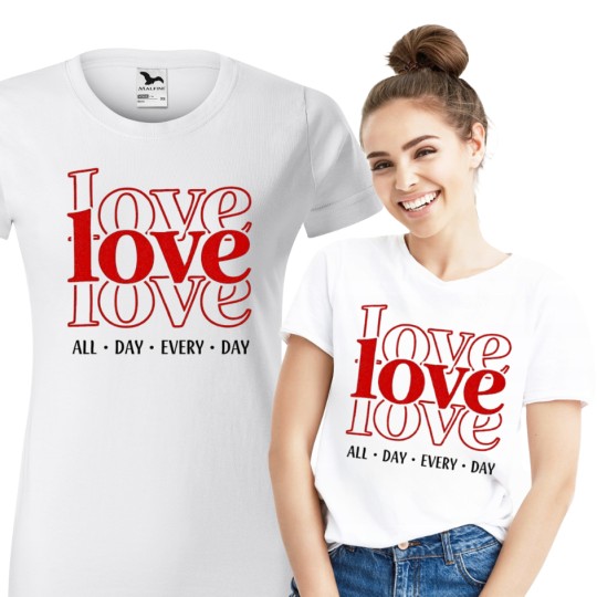 KOSZULKA DAMSKA NA WALENTYNKI DLA ZAKOCHANYCH NA PREZENT