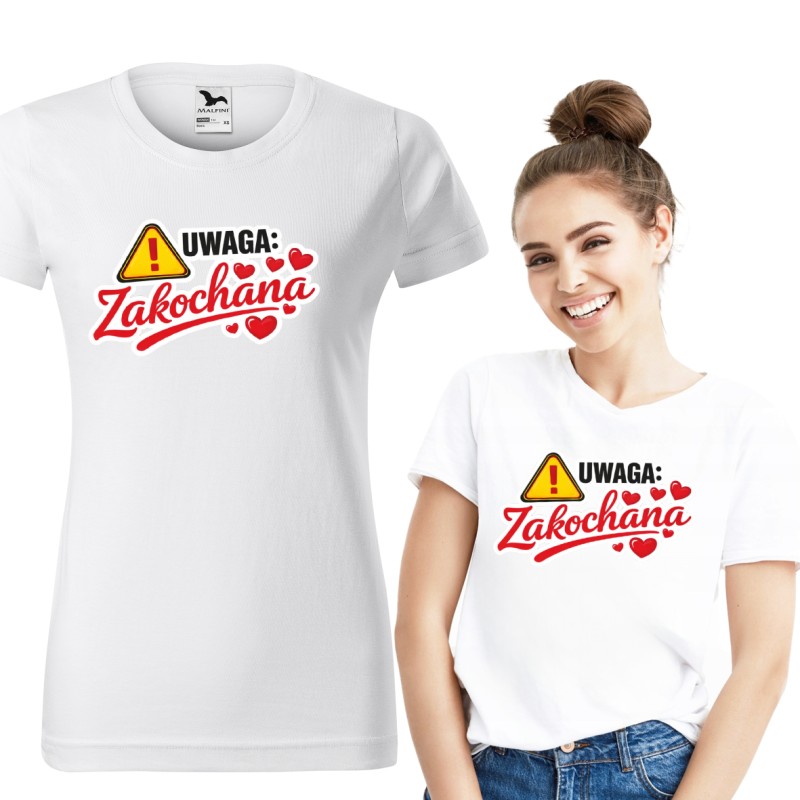 KOSZULKA DAMSKA NA WALENTYNKI DLA ZAKOCHANYCH NA PREZENT