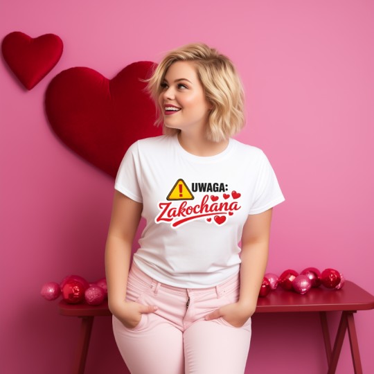 KOSZULKA DAMSKA NA WALENTYNKI DLA ZAKOCHANYCH NA PREZENT