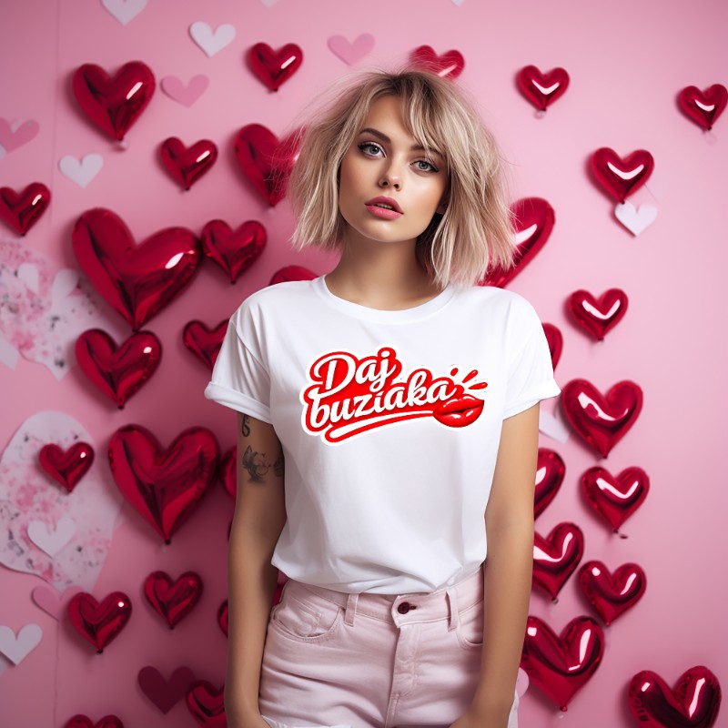 KOSZULKA DAMSKA NA WALENTYNKI DLA ZAKOCHANYCH NA PREZENT