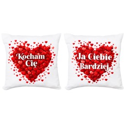 ZESTAW PODUSZEK WALENTYNKOWYCH 40X40