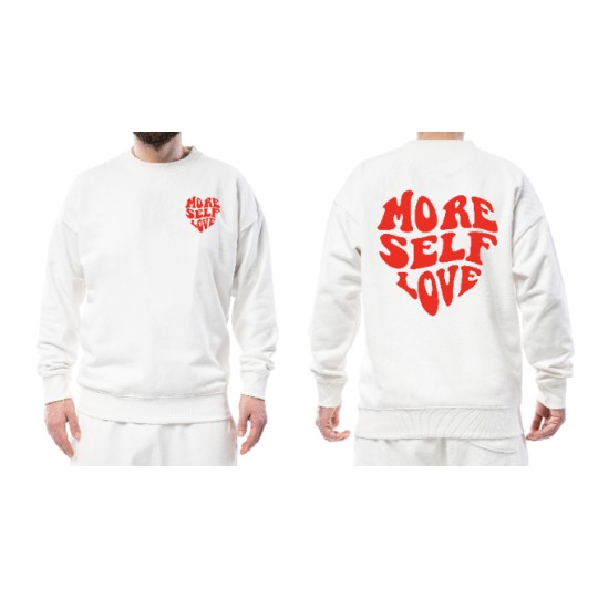 BLUZA NA WALENTYNKI NA PREZENT BEZ KAPTURA BIAŁA