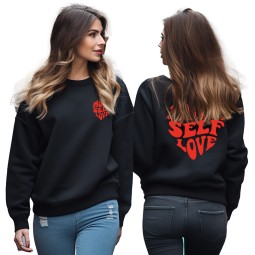 BLUZA NA WALENTYNKI NA PREZENT BEZ KAPTURA CZARNA