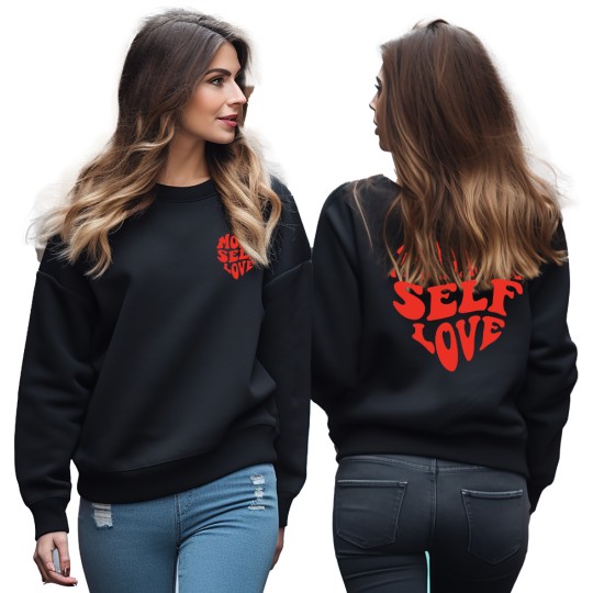 BLUZA NA WALENTYNKI NA PREZENT BEZ KAPTURA CZARNA