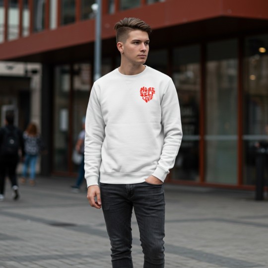 BLUZA NA WALENTYNKI NA PREZENT BEZ KAPTURA BIAŁA