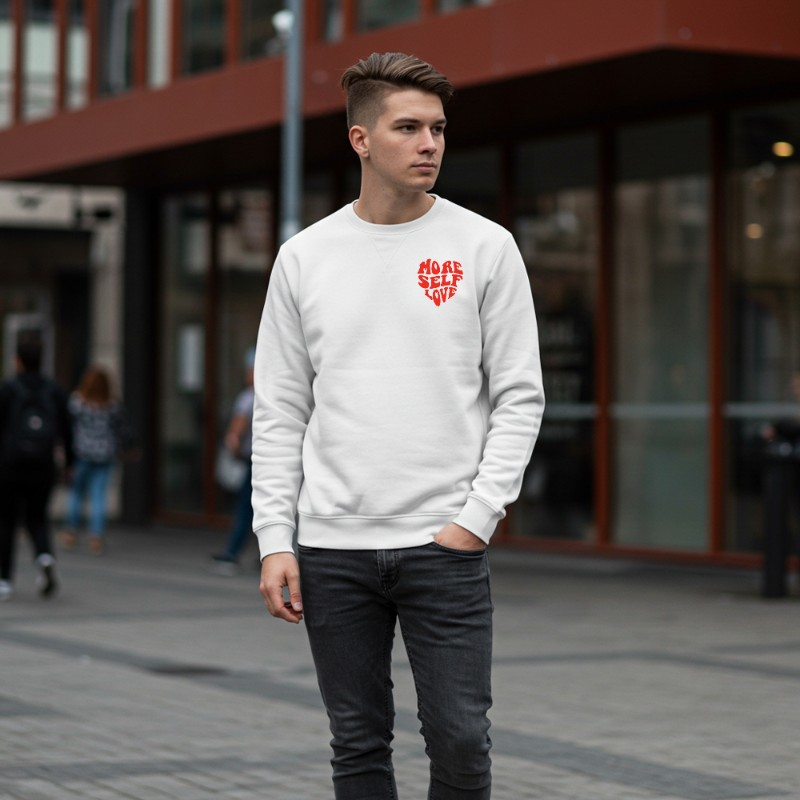 BLUZA NA WALENTYNKI NA PREZENT BEZ KAPTURA BIAŁA