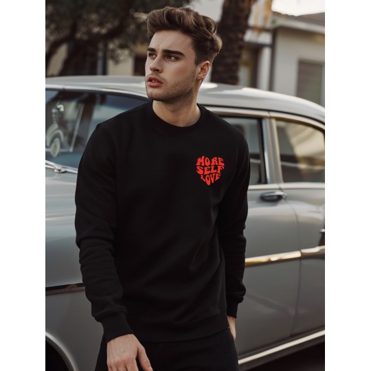 BLUZA NA WALENTYNKI NA PREZENT BEZ KAPTURA CZARNA