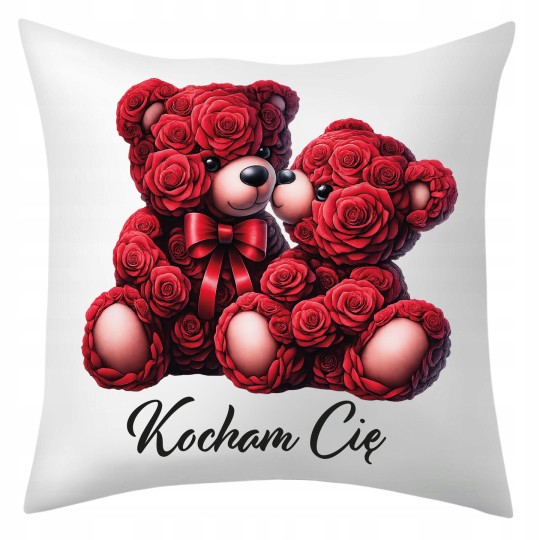 PODUSZKA DEKORACYJNA WALENTYNKOWA 40X40 DLA ZAKOCHANYCH KOCHAM CIĘ