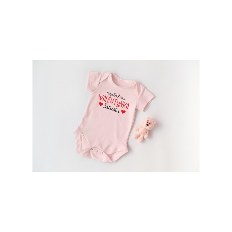 BODY DZIECIĘCE WALENTYNKI KRÓTKI RĘKAW PUDROWY RÓŻ NA PREZENT 3MSC