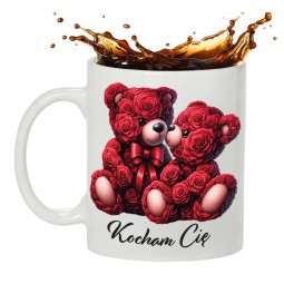 KUBEK WALENTYNKI PREZENT DLA ŻONY NARZECZONEJ DZIEWCZYNY KOCHAM CIĘ 330 ml