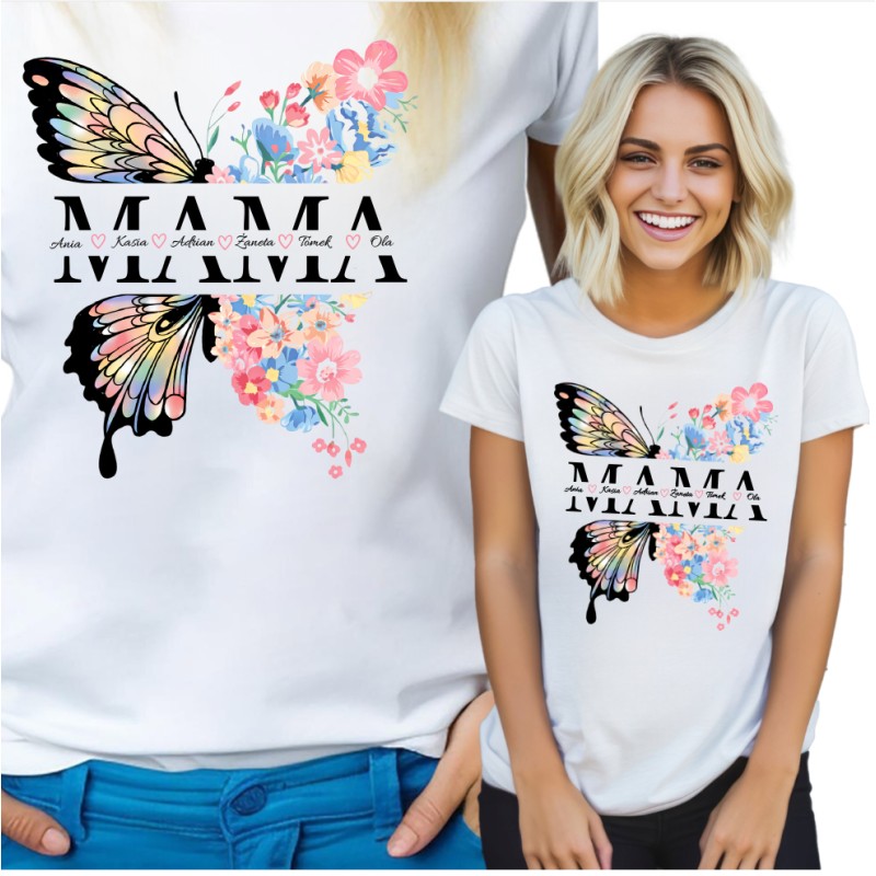 KOSZULKA NA DZIEŃ MAMY PREZENT NADRUK PERSONALIZOWANY Z IMIENIEM