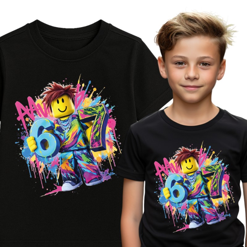 KOSZULKA DZIECIĘCA SIX SEVEN CZARNA