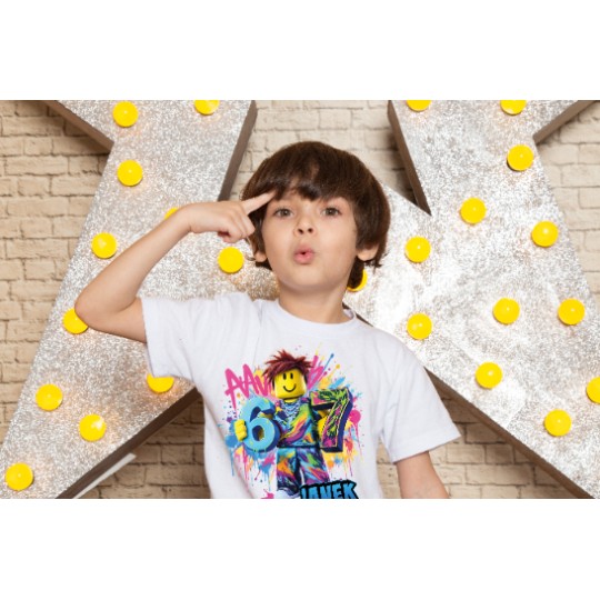 KOSZULKA DZIECIĘCA SIX SEVEN BIAŁA Z IMIENEIM