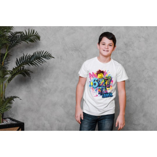 KOSZULKA DZIECIĘCA SIX SEVEN BIAŁA Z IMIENEIM