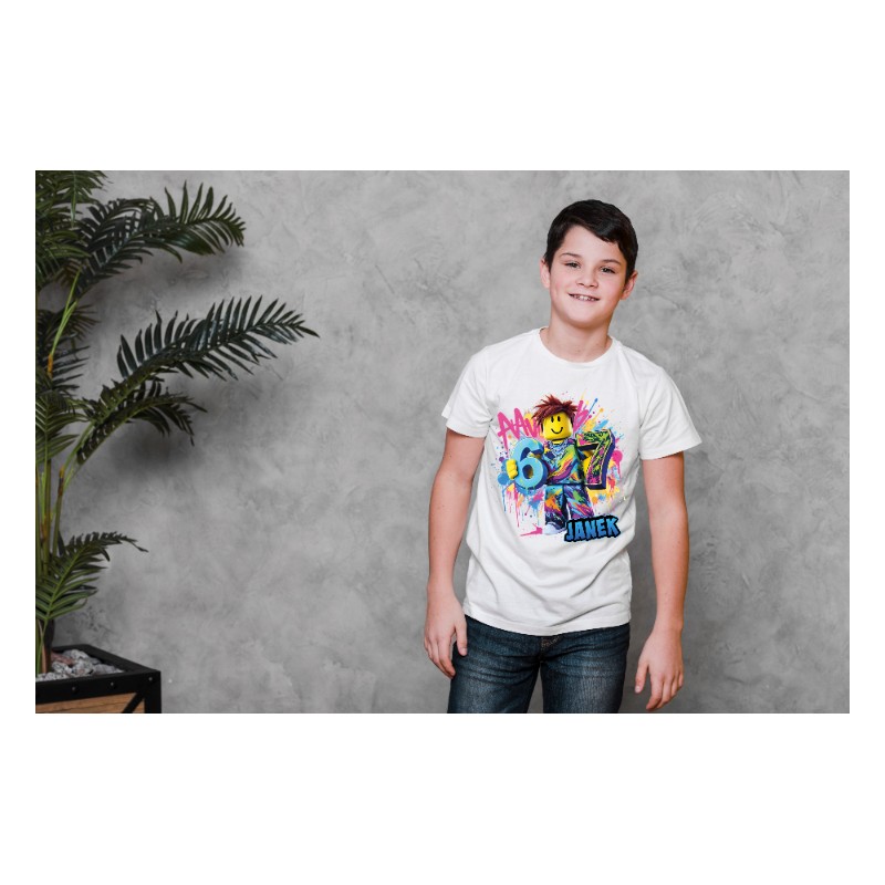 KOSZULKA DZIECIĘCA SIX SEVEN BIAŁA Z IMIENEIM