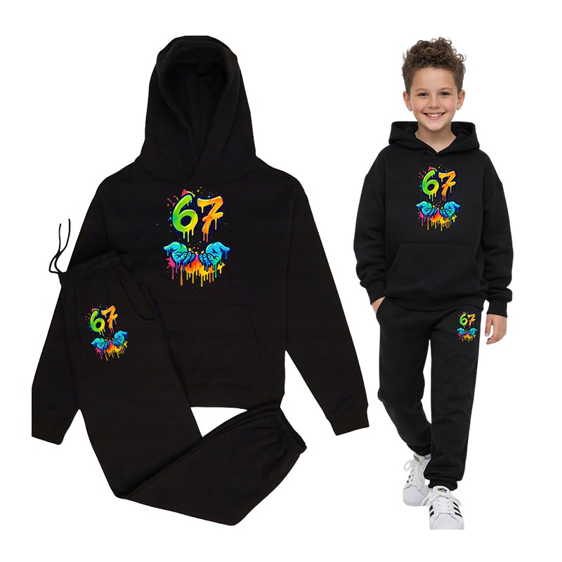 DRES SIX SEVEN ZESTAW SPODNIE I BLUZA NA PREZENT MŁODZIEŻOWY NADRUK