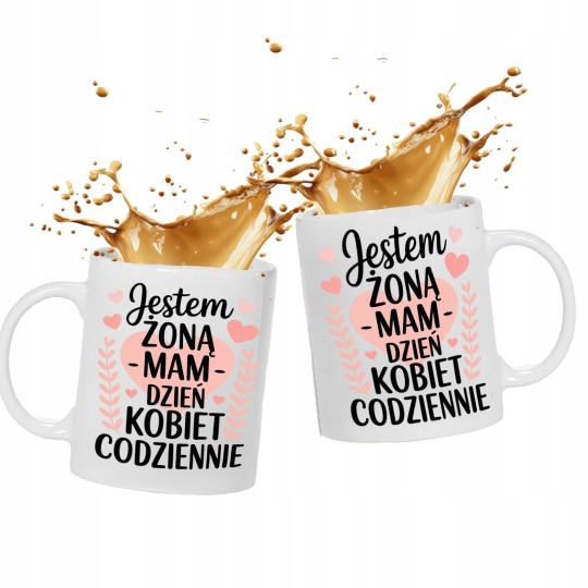 KUBEK DZIEŃ KOBIET PREZENT DLA ŻONY NARZECZONEJ DZIEWCZYNY Z NAPISEM 330 ml