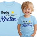 KOSZULKA DZIECIĘCA Z NADRUKIEM BĘDĘ STARSZYM BRATEM TSHIRT NIEBIESKI