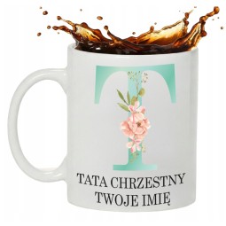 KUBEK DLA TATY CHRZESTNEGO Z IMIENIEM UPOMINEK NA KOMUNIĘ CHRZCINY NA PREZENT