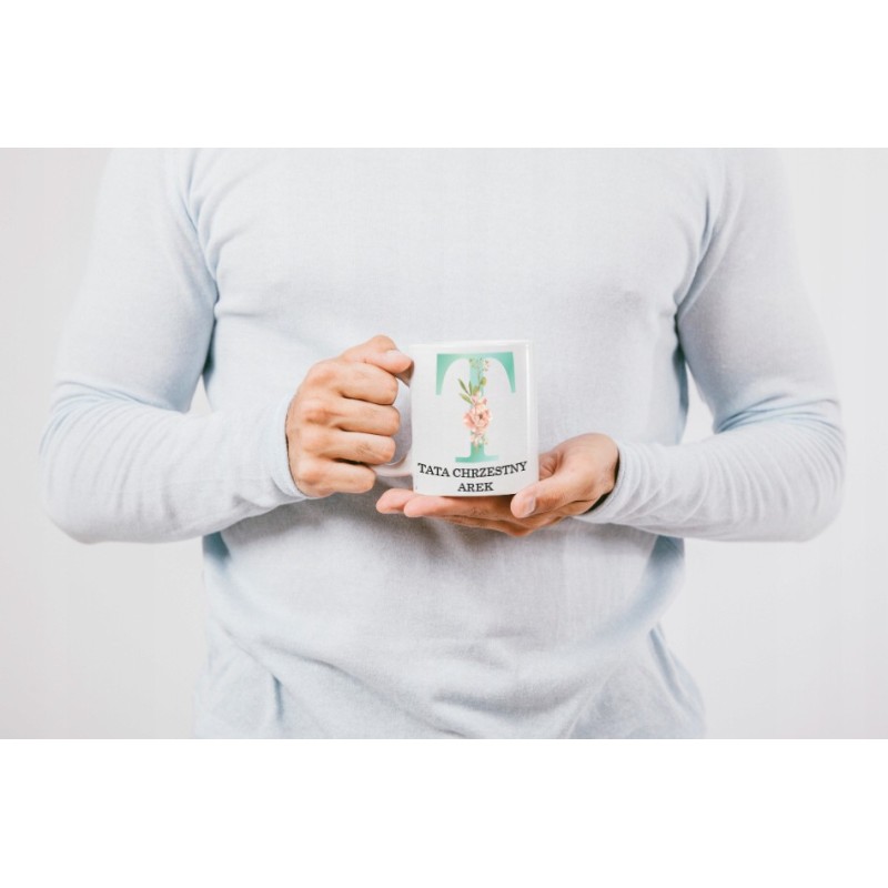 KUBEK DLA TATY CHRZESTNEGO Z IMIENIEM UPOMINEK NA KOMUNIĘ CHRZCINY NA PREZENT