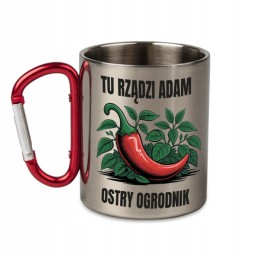 KUBEK METALOWY Z KARABIŃCZYKIEM OSTRY OGRODNIK 300 ML