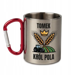 KUBEK METALOWY Z KARABIŃCZYKIEM KRÓL POLA 300 ML