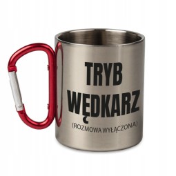 KUBEK METALOWY Z KARABIŃCZYKIEM TRYB WĘDKARZ - ROZMOWA WYŁĄCZONA 300 ML