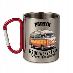 KUBEK METALOWY Z KARABIŃCZYKIEM ... RZUĆ WSZYSTKO 300 ML