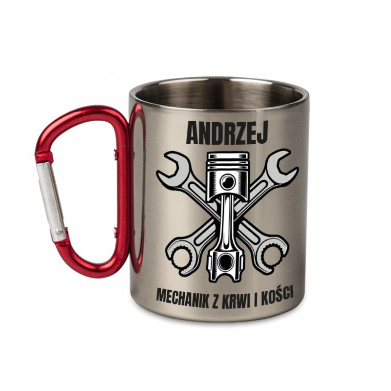 KUBEK METALOWY Z KARABIŃCZYKIEM MECHANIK Z KRWI I KOŚCI 300 ML