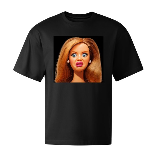 KOSZULKA CZARNA TSHIRT Z MOTYWEM BARBIE OVERSIZE BAWEŁNA