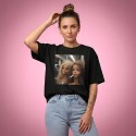 KOSZULKA CZARNA TSHIRT Z MOTYWEM BARBIE OVERSIZE BAWEŁNA