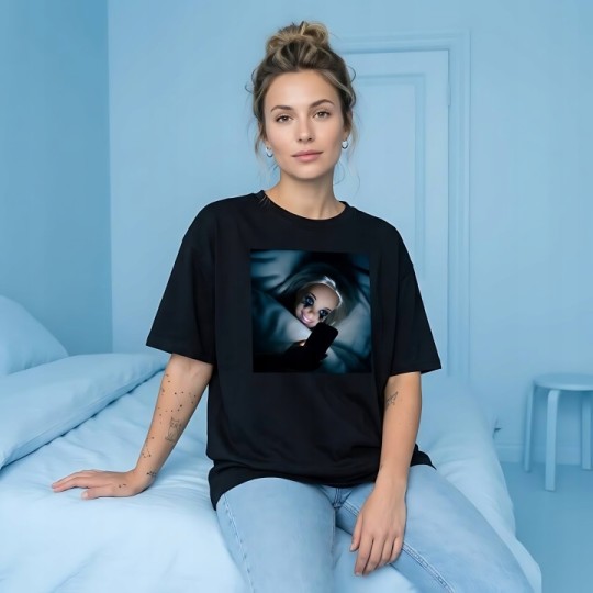 KOSZULKA CZARNA TSHIRT Z MOTYWEM BARBIE OVERSIZE BAWEŁNA