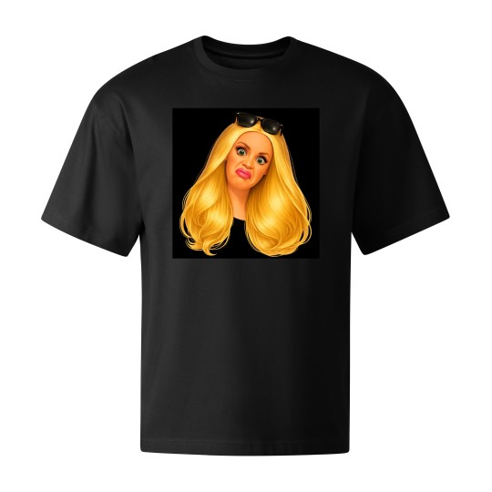 KOSZULKA CZARNA TSHIRT Z MOTYWEM BARBIE OVERSIZE BAWEŁNA