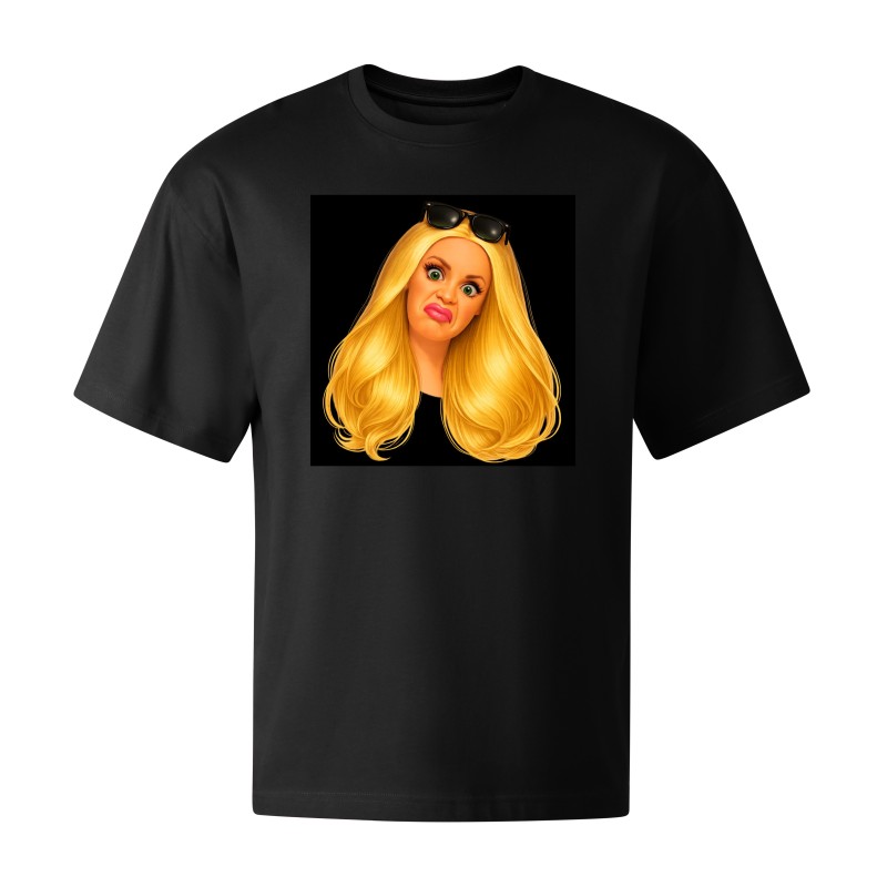 KOSZULKA CZARNA TSHIRT Z MOTYWEM BARBIE OVERSIZE BAWEŁNA