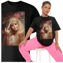 KOSZULKA Z BARBIE CZARNA OVERSIVE GRUBA MEM DISGUSTED DOLL FACE