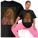 KOSZULKA Z BARBIE CZARNA OVERSIVE GRUBA MEM DISGUSTED DOLL FACE