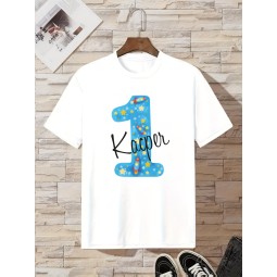 KOSZULKA DZIECIĘCA NA PIERWSZE URODZINY DLA CHŁOPCA BIAŁA