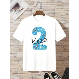 KOSZULKA DZIECIĘCA NA DRUGIE URODZINY DLA CHŁPCA BIAŁA