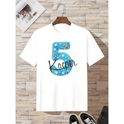 KOSZULKA DZIECIĘCA NA PIĄTE URODZINY DLA CHŁOPCA BIAŁA