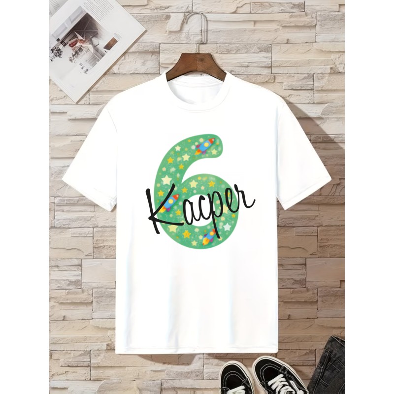 KOSZULKA DZIECIĘCA NA SZÓSTE URODZINY DLA DZIEWCZYNKI BIAŁA