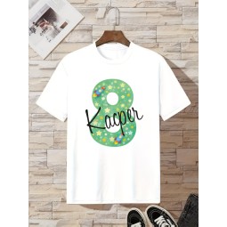 KOSZULKA DZIECIĘCA NA ÓSME URODZINY DLA CHŁOPCA BIAŁA