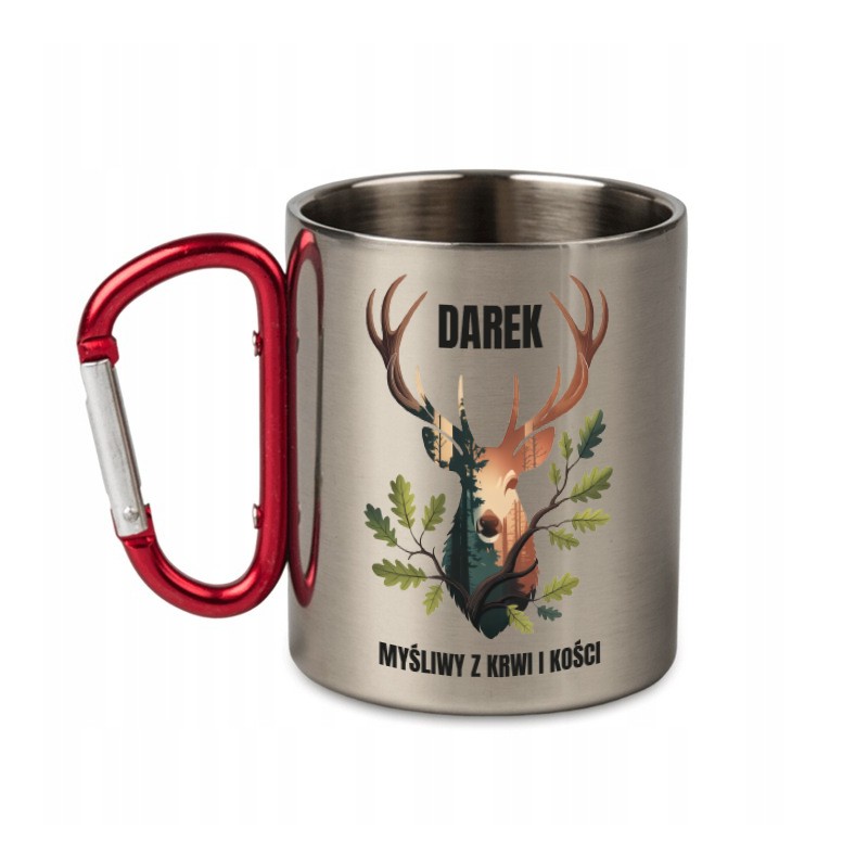 KUBEK METALOWY Z KARABIŃCZYKIEM MYŚLIWY Z KRWI I KOŚCI 300 ML