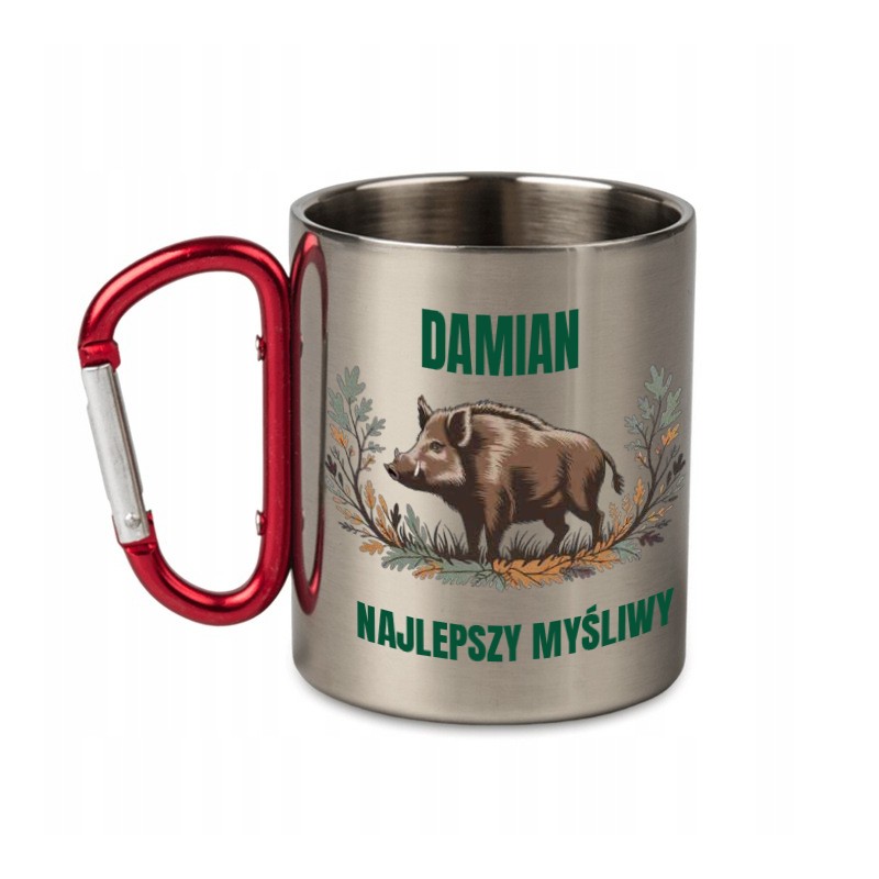 KUBEK METALOWY Z KARABIŃCZYKIEM NAJLEPSZY MYŚLIWY 300 ML