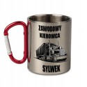 KUBEK METALOWY Z KARABIŃCZYKIEM ZAWODOWY KIEROWCA 300 ML