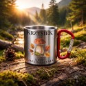 KUBEK METALOWY Z KARABIŃCZYKIEM KRÓL GRZYBOBRANIA 300 ML