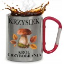 KUBEK METALOWY Z KARABIŃCZYKIEM KRÓL GRZYBOBRANIA 300 ML