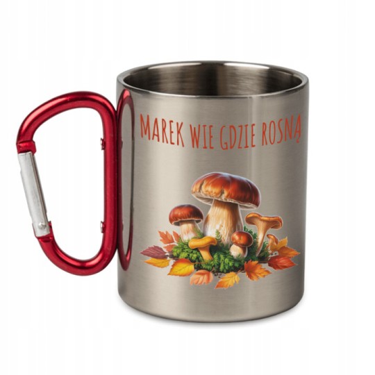 KUBEK METALOWY Z KARABIŃCZYKIEM WIE GDZIE ROSNĄ 300 ML