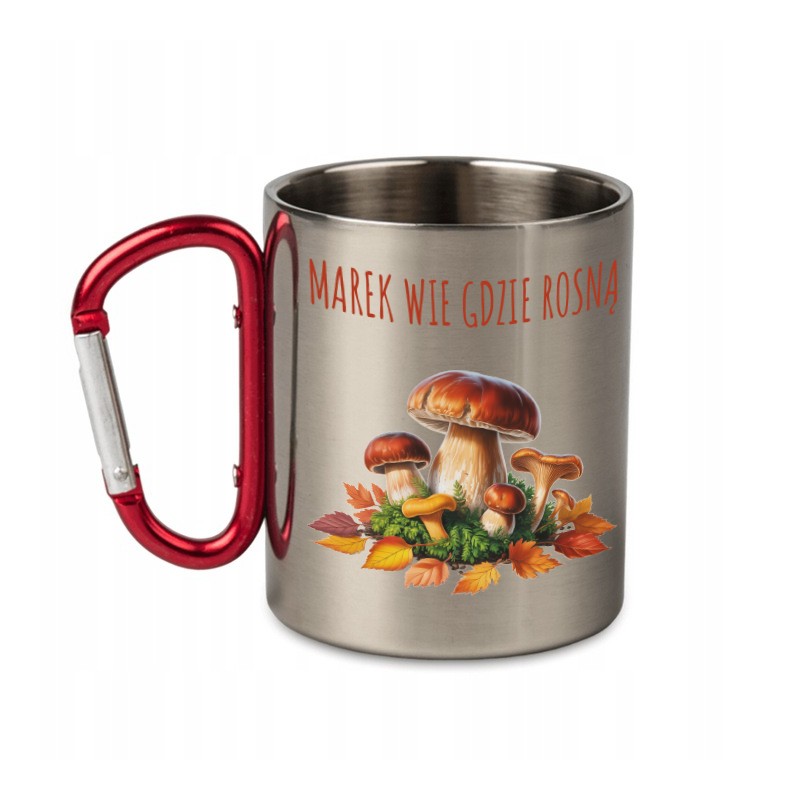 KUBEK METALOWY Z KARABIŃCZYKIEM WIE GDZIE ROSNĄ 300 ML