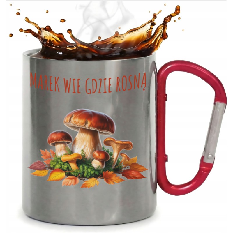 KUBEK METALOWY Z KARABIŃCZYKIEM WIE GDZIE ROSNĄ 300 ML