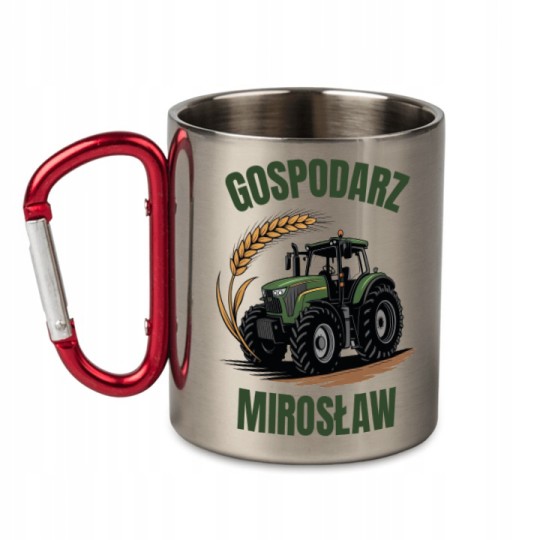 METALOWY KUBEK Z KARABIŃCZYKIEM GOSPODARZ 300 ML